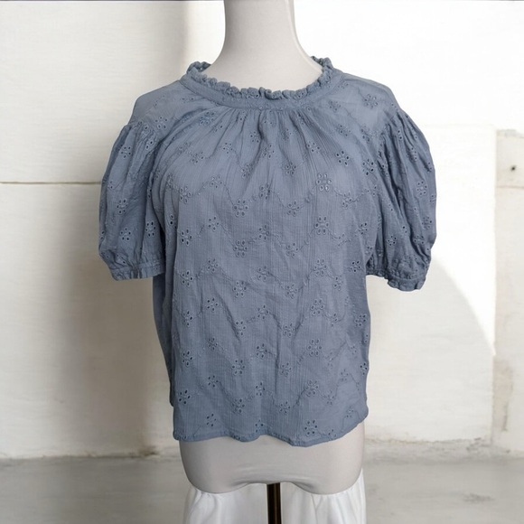 Free people letters to Juliet baby blue eyelet top XS - Picture 4 of 8